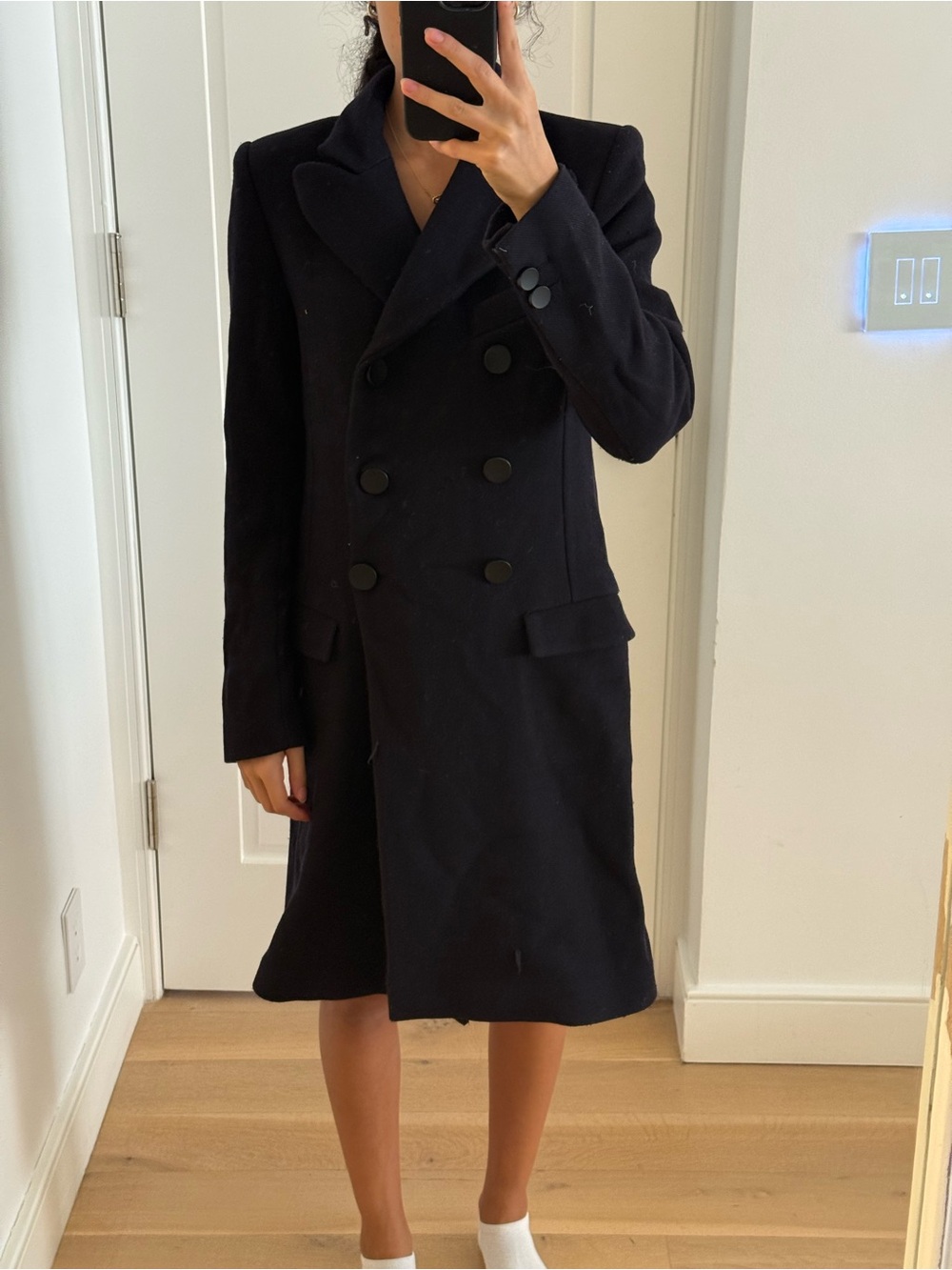 Isabel Marant Etoile Classic Double-Breasted Navy Women's Coat